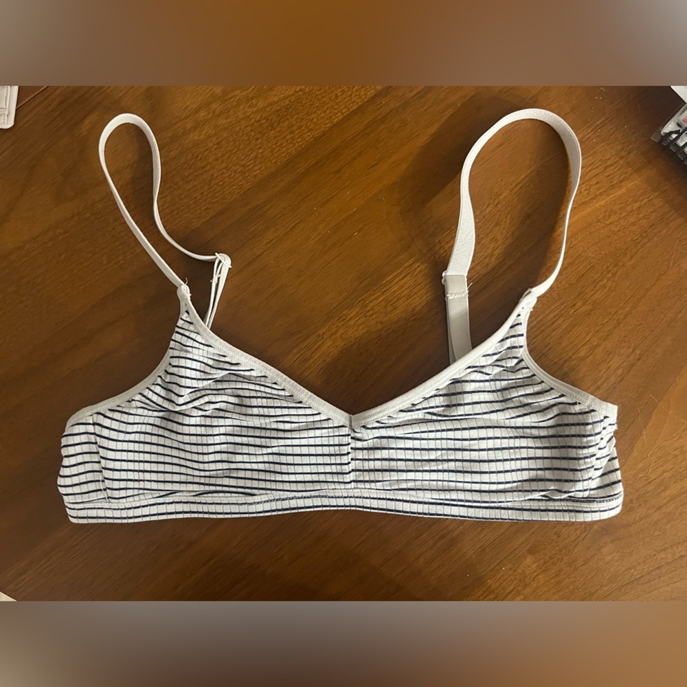 Negative Underwear Striped Bralette Whipped Collection- Blue and White Size 1